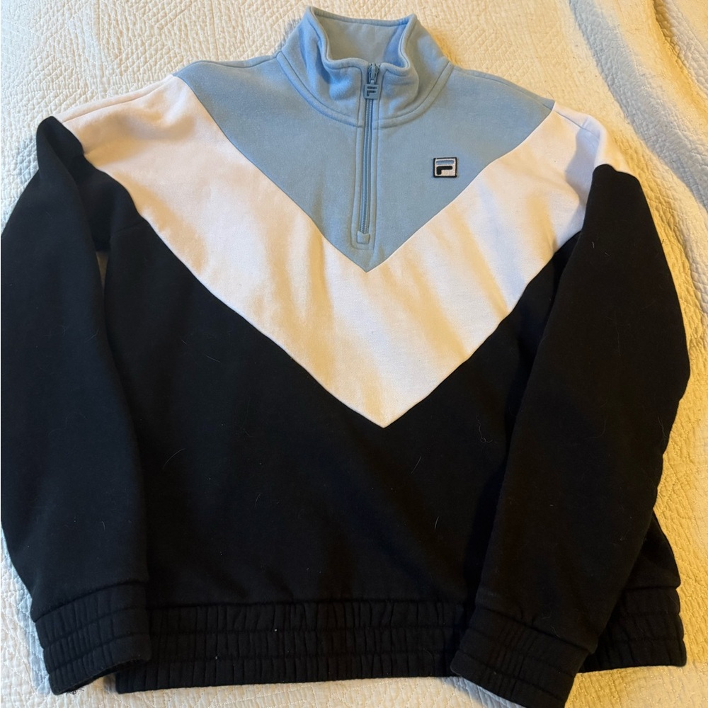 Fila Black and Blue Colorblock Pullover